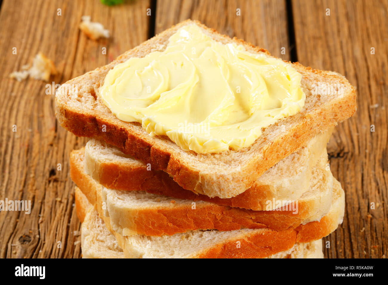 Sandwich bread with butter Stock Photo Alamy