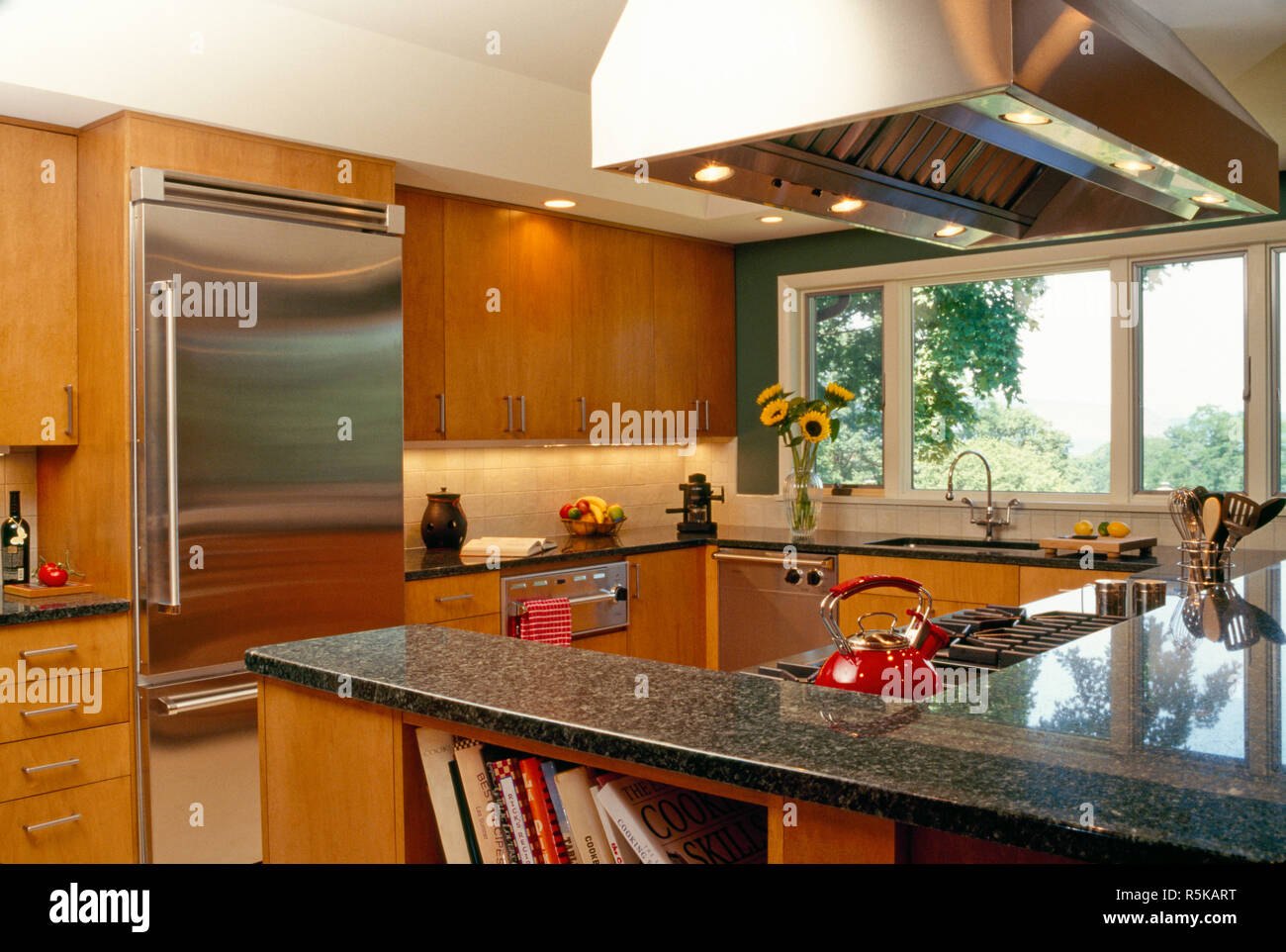 Upscale kitchen in northeastern United States Stock Photo