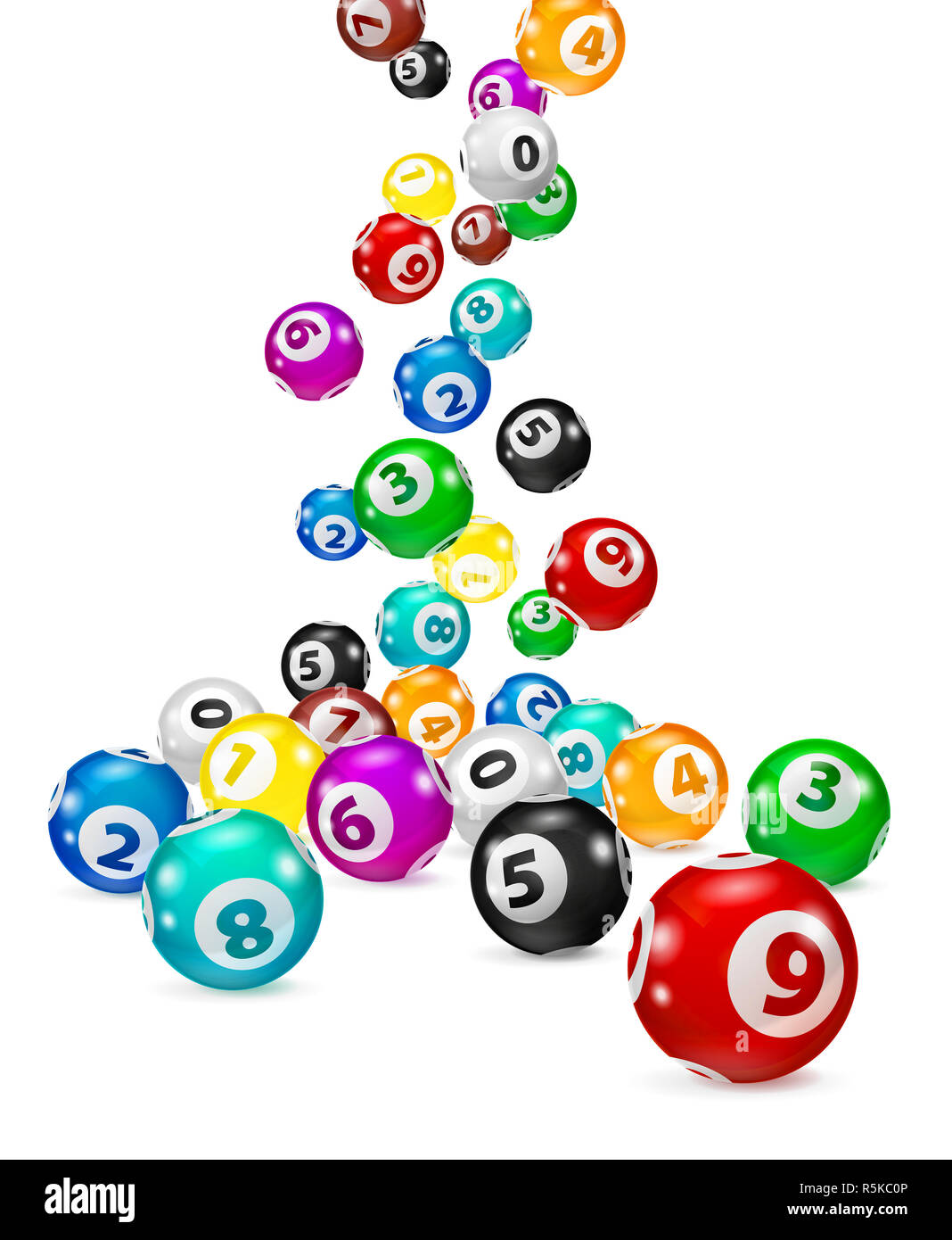 Illustration Colorful Bingo balls fall randomly Stock Photo Alamy