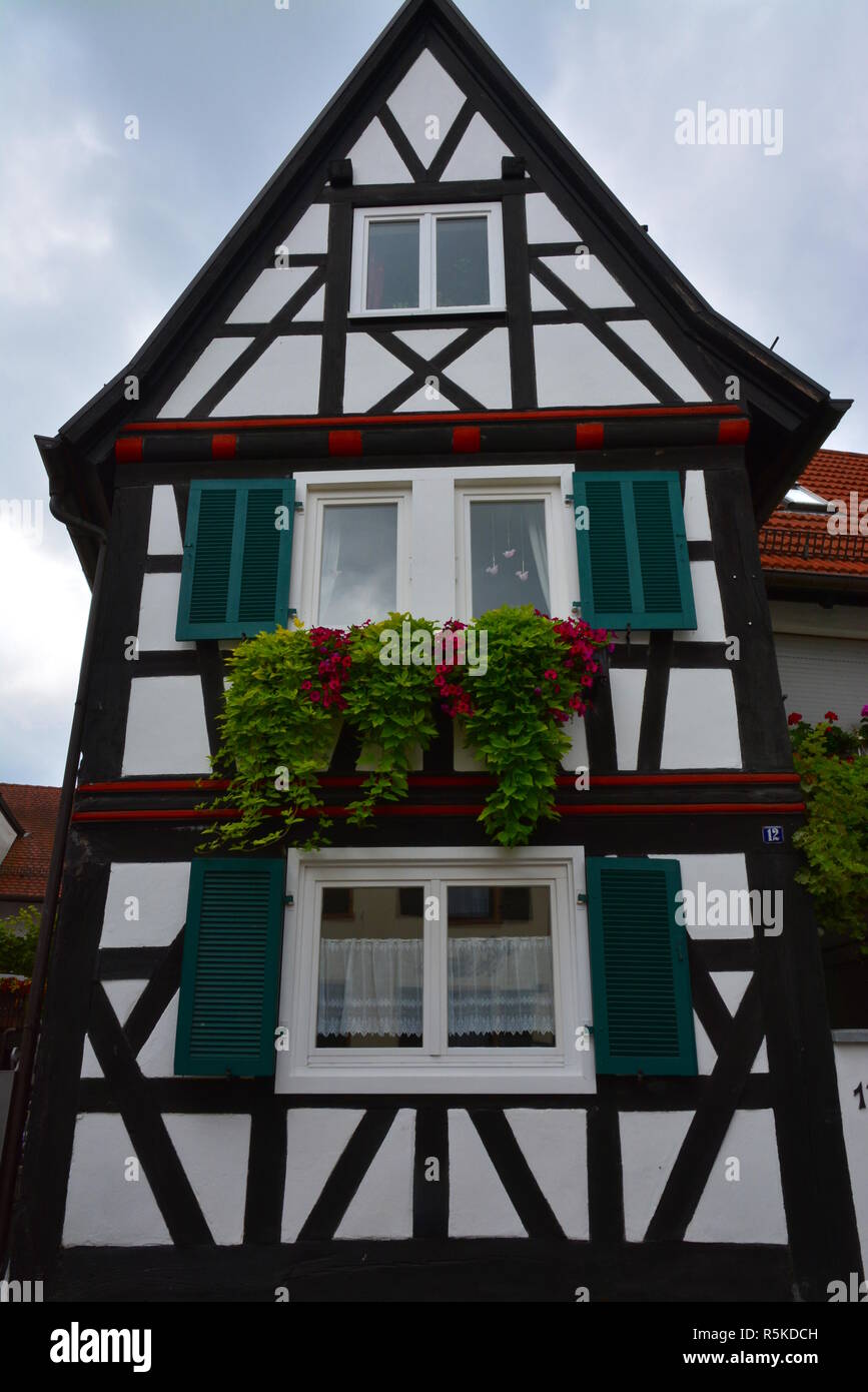half-timbered house in hinterstädel jockgrim Stock Photo