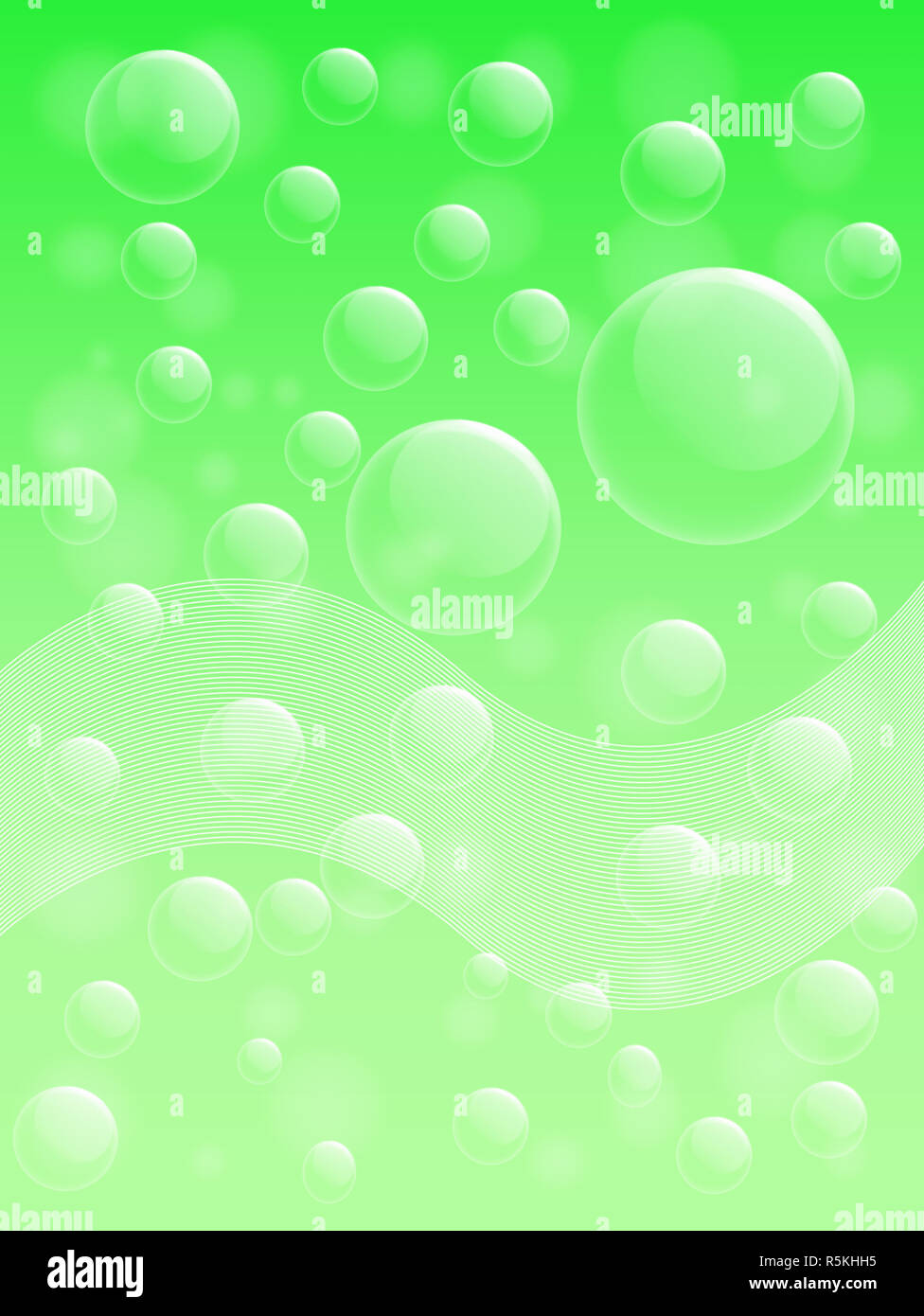 Air bubble on green background Stock Photo