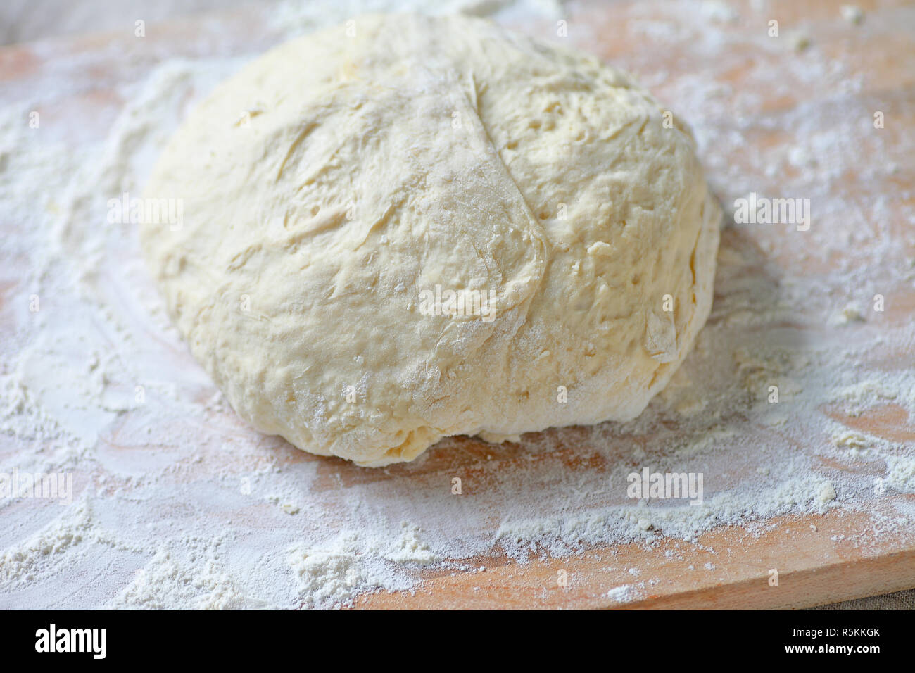 Kneaded ball of bread dough Stock Photo Alamy