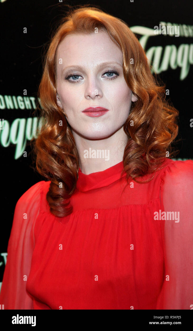 NEW YORK, NY - JULY 13:  British supermodel Karen Elson attends the Tonight We Tanqueray launch party at The Green Building on July 13, 2011 in the Brooklyn borough of New York City.  (Photo by Steve Mack/S.D. Mack Pictures) Stock Photo