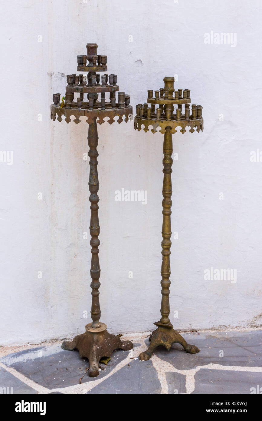two old candleholder Stock Photo
