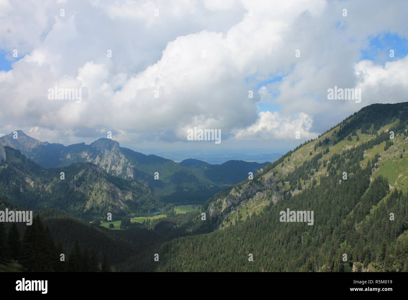 Forested region in the south of Germany. In Bavaria there is a vast mountain landscape that is particularly popular with tourists. Stock Photo