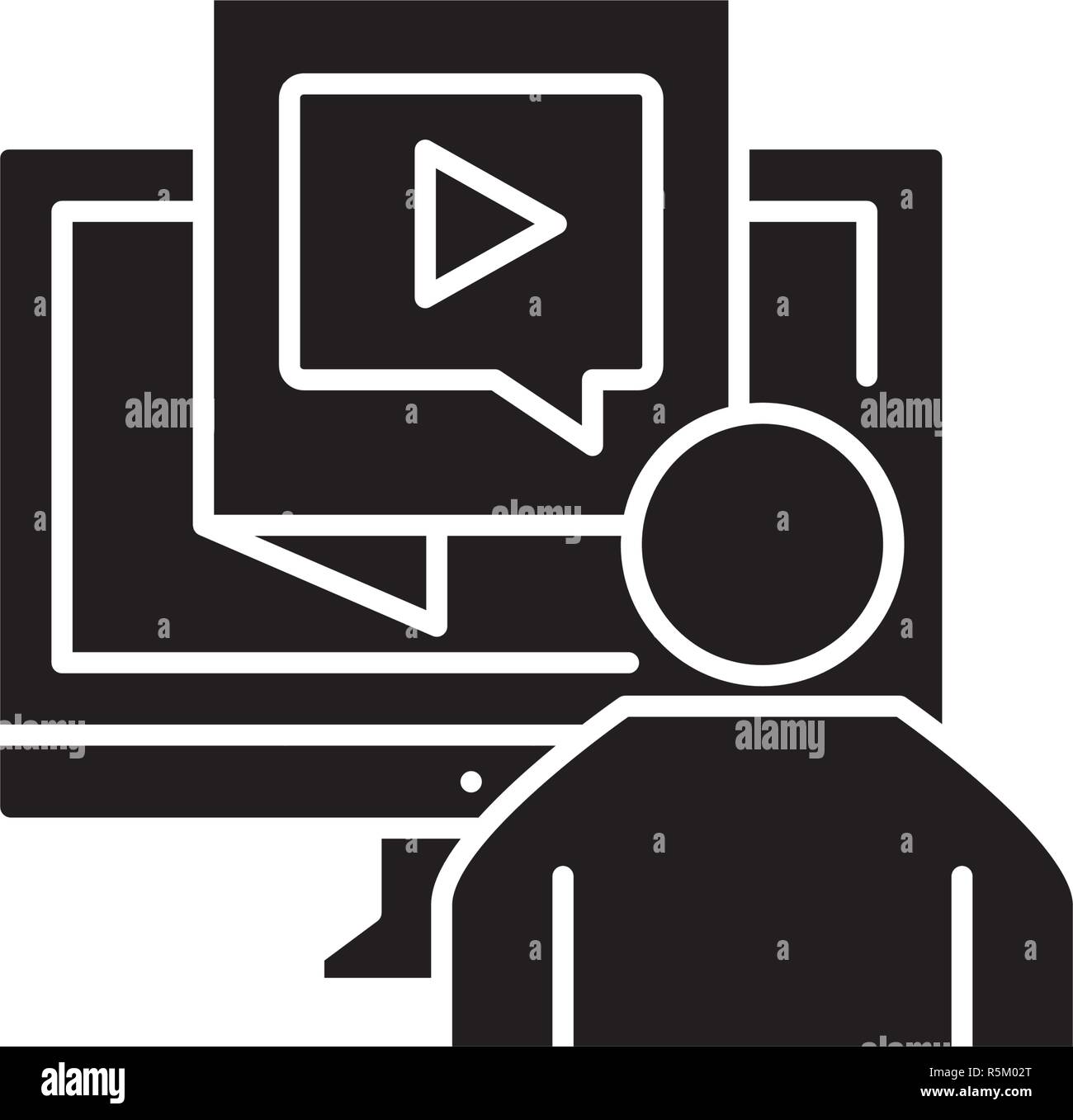 Content production black icon, vector sign on isolated background ...