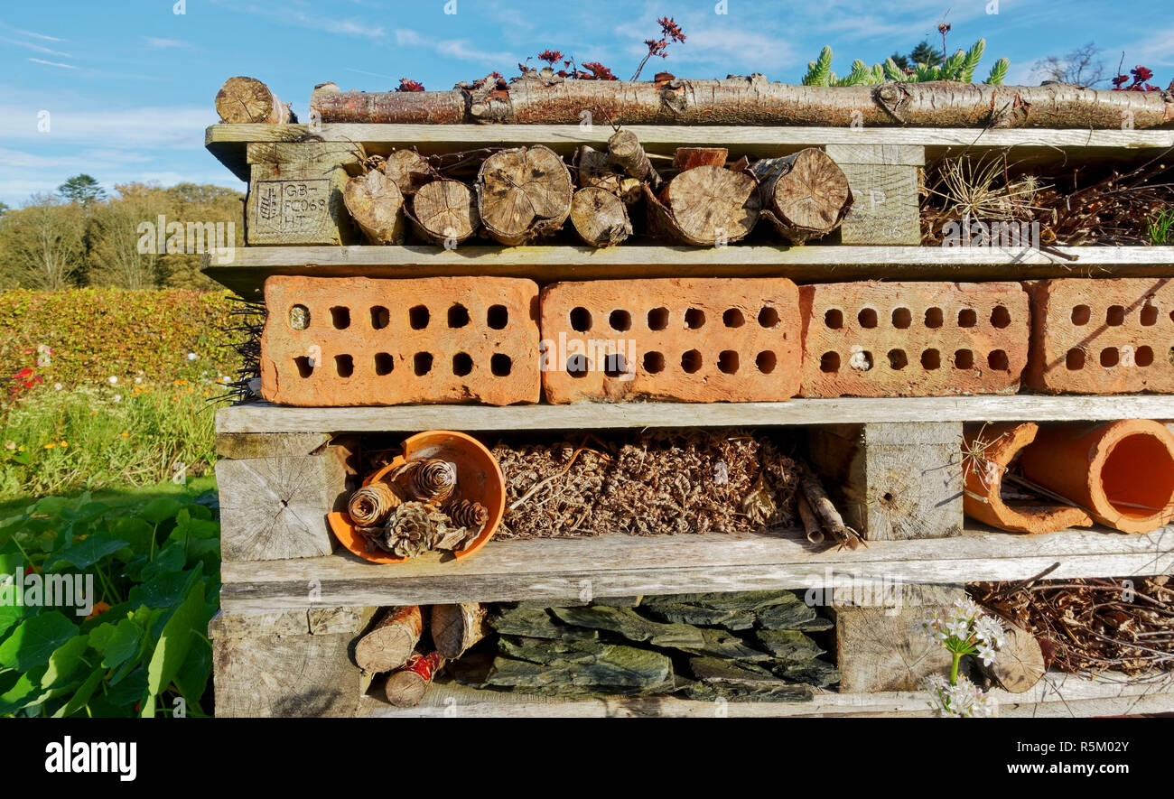 Bug Hotel or wildlife shelter to provide dry and warm conditions for ...