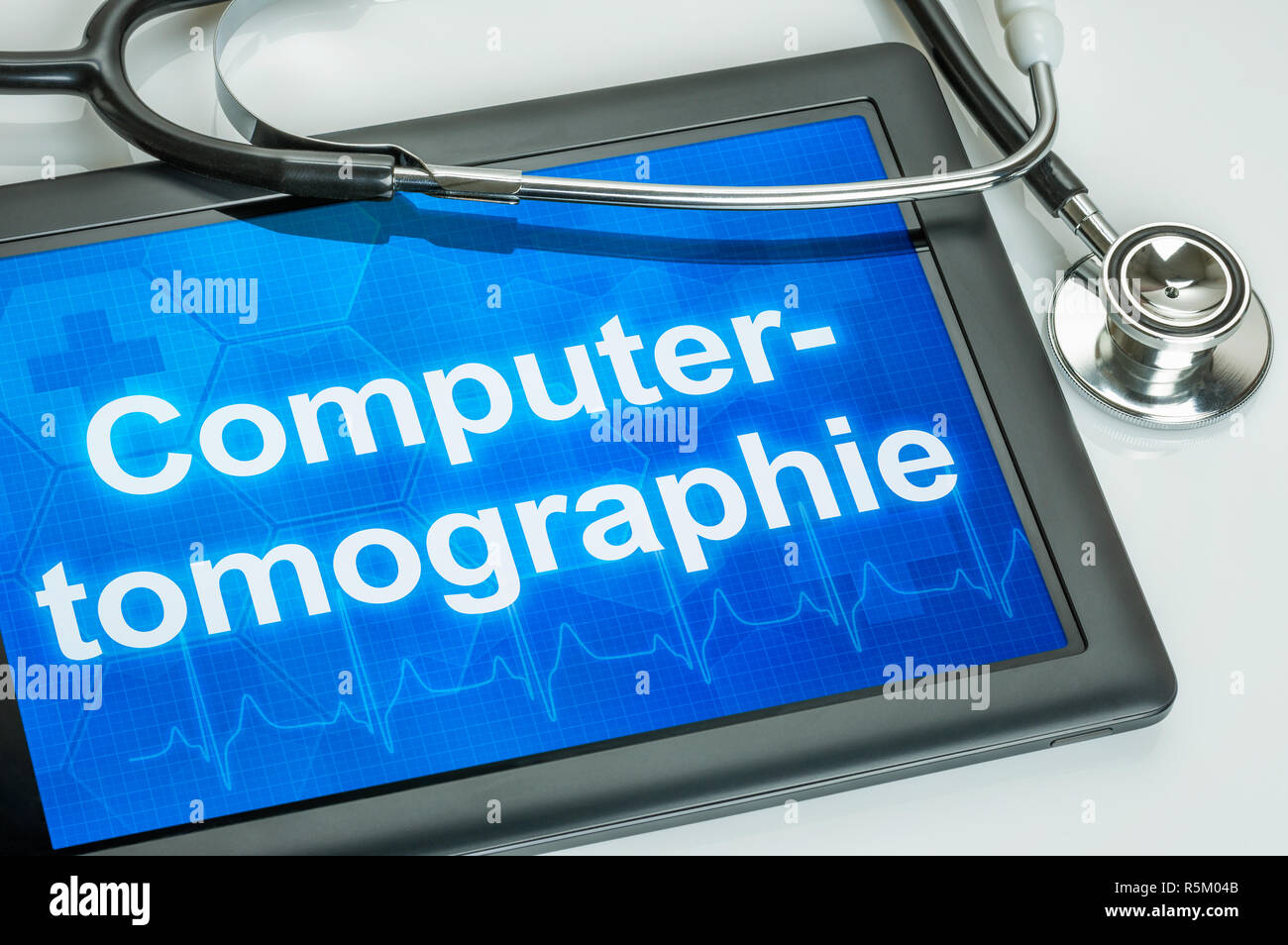 tablet with the text computer tomography on the display Stock Photo