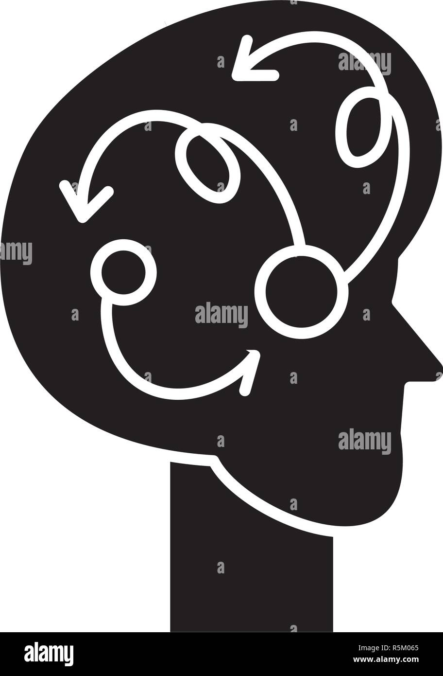 Algorithmic thinking black icon, vector sign on isolated background. Algorithmic thinking concept symbol, illustration  Stock Vector