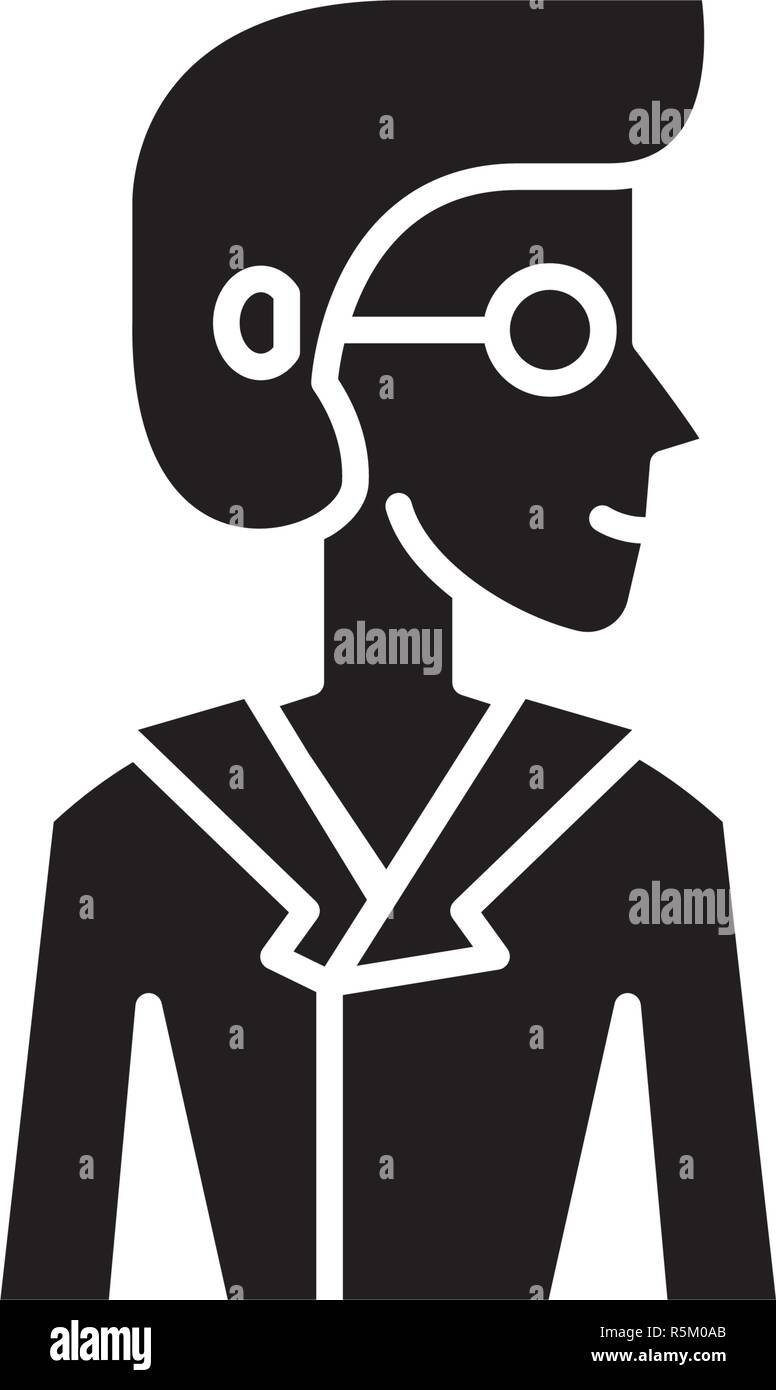 Analyst Black Icon Vector Sign On Isolated Background Analyst Concept Symbol Illustration 0656