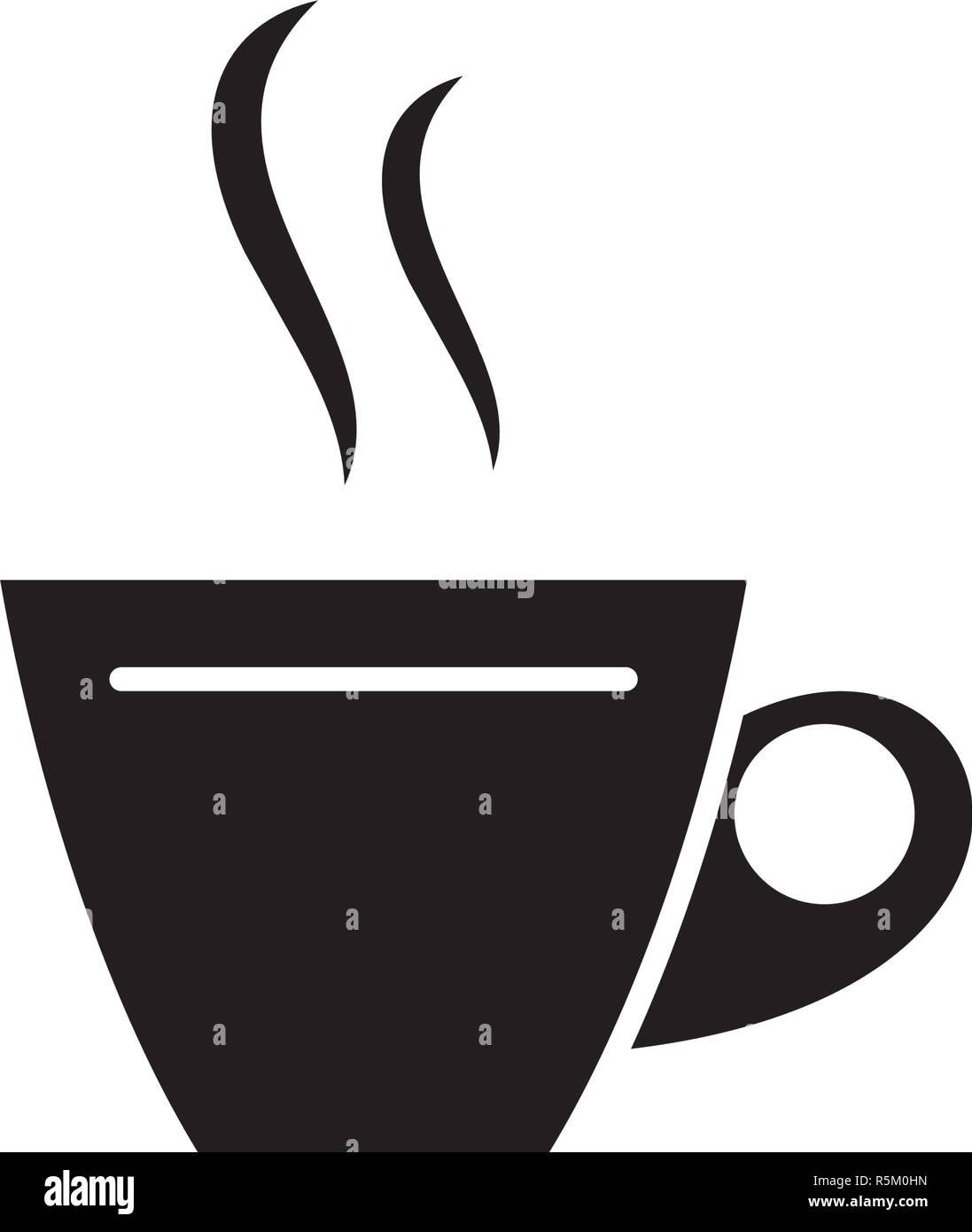 Cup of tea black icon, vector sign on isolated background. Cup of tea