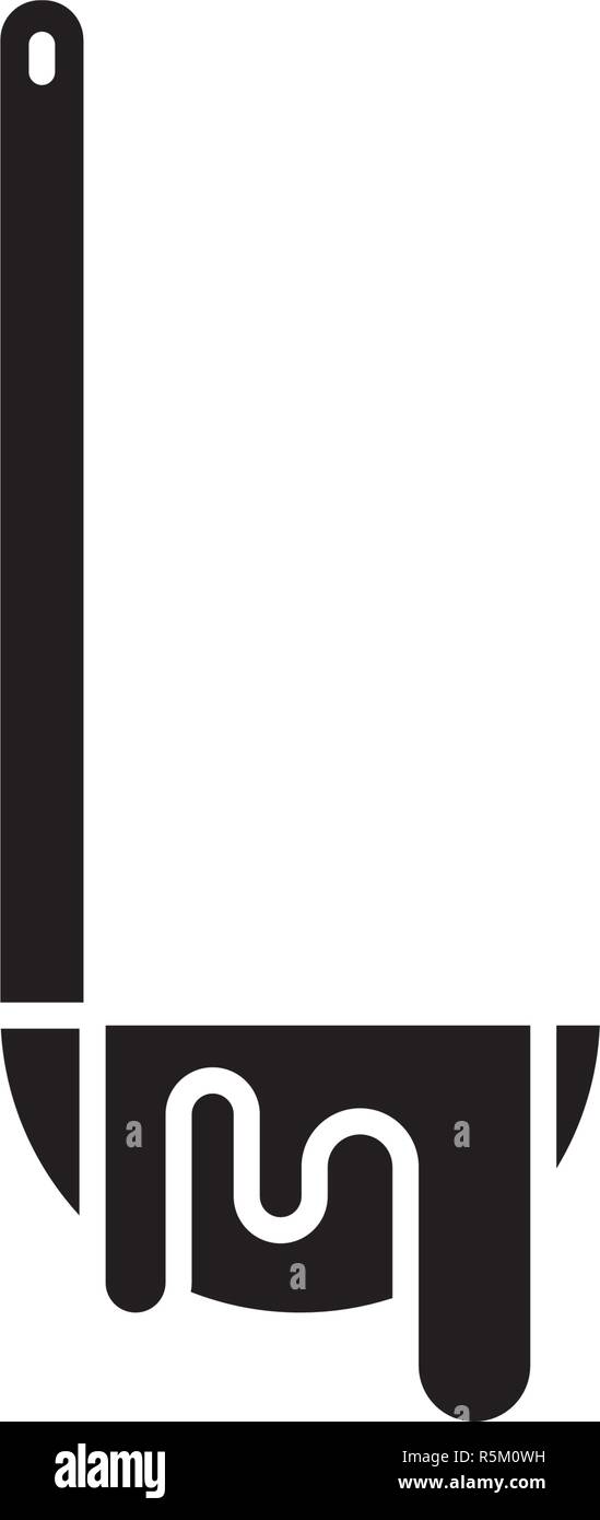 Ladle black icon, vector sign on isolated background. Ladle concept ...