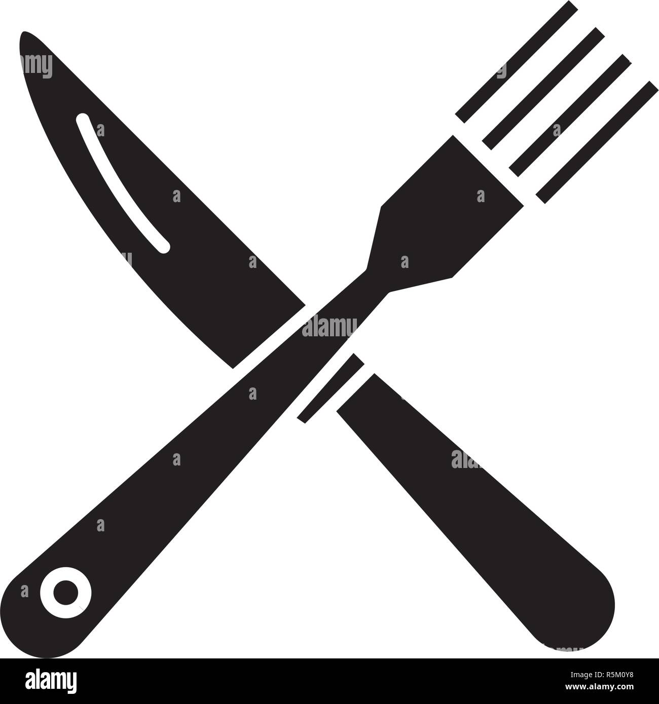 Fork and knife black icon, vector sign on isolated background. Fork and knife concept symbol