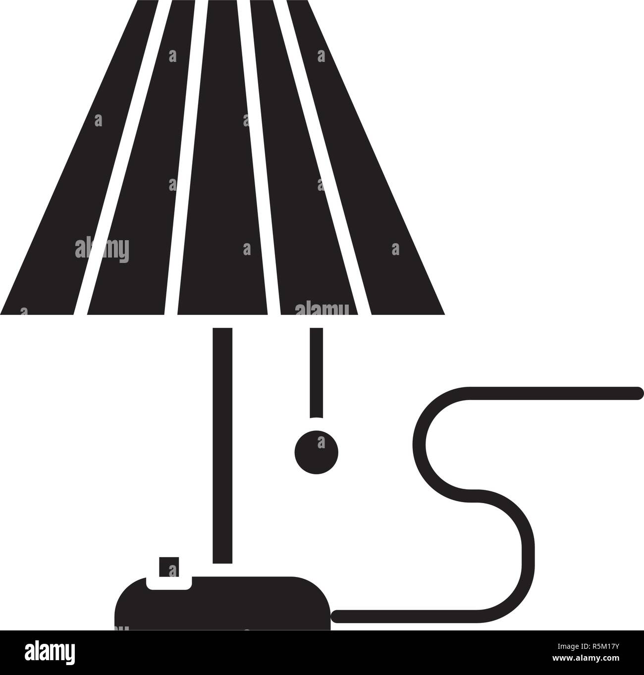 Lamp black icon, vector sign on isolated background. Lamp concept