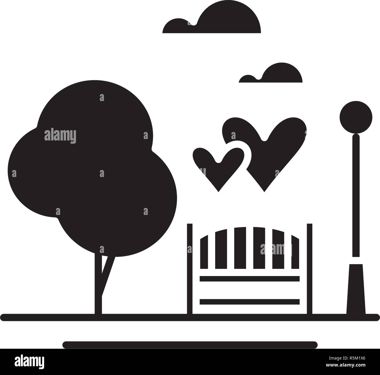 Park black icon, vector sign on isolated background. Park concept ...