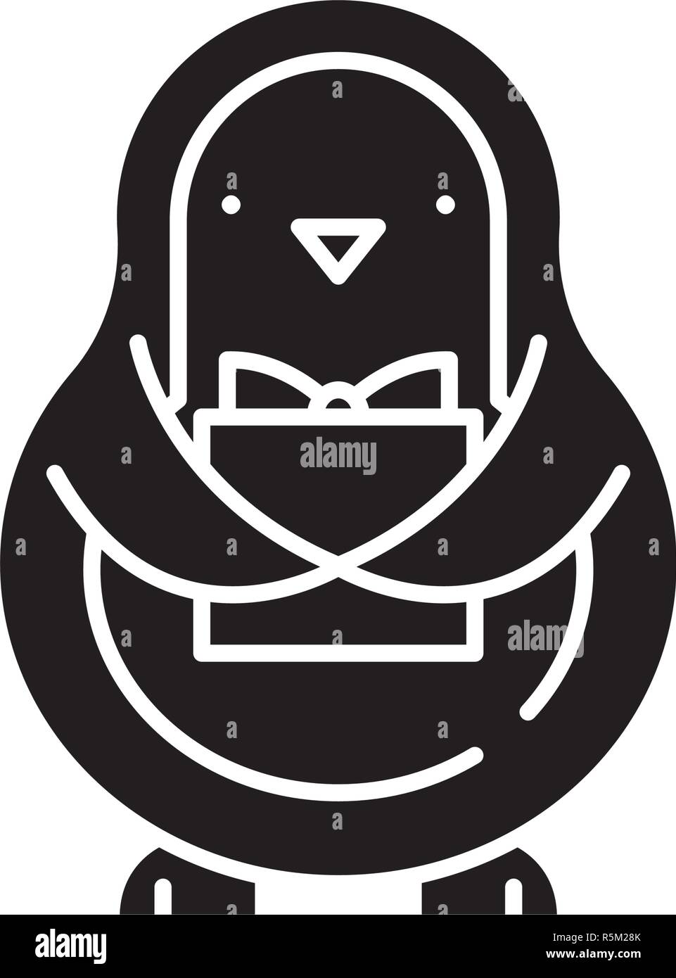 Penguin black icon, vector sign on isolated background. Penguin concept ...