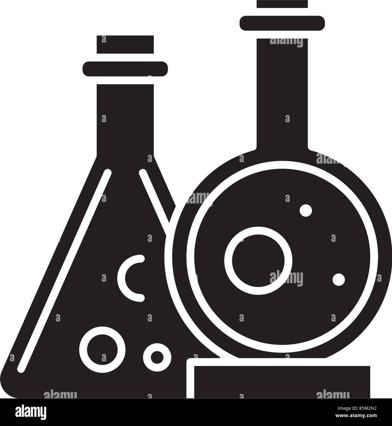 Chemical laboratory black icon, vector sign on isolated background ...
