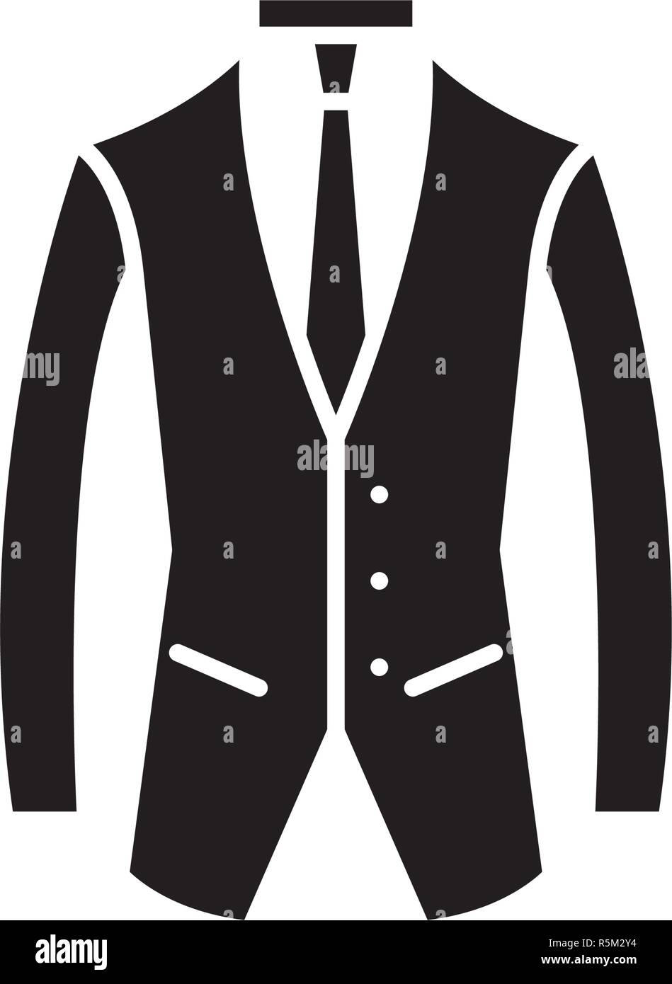 Business suit black icon, vector sign on isolated background