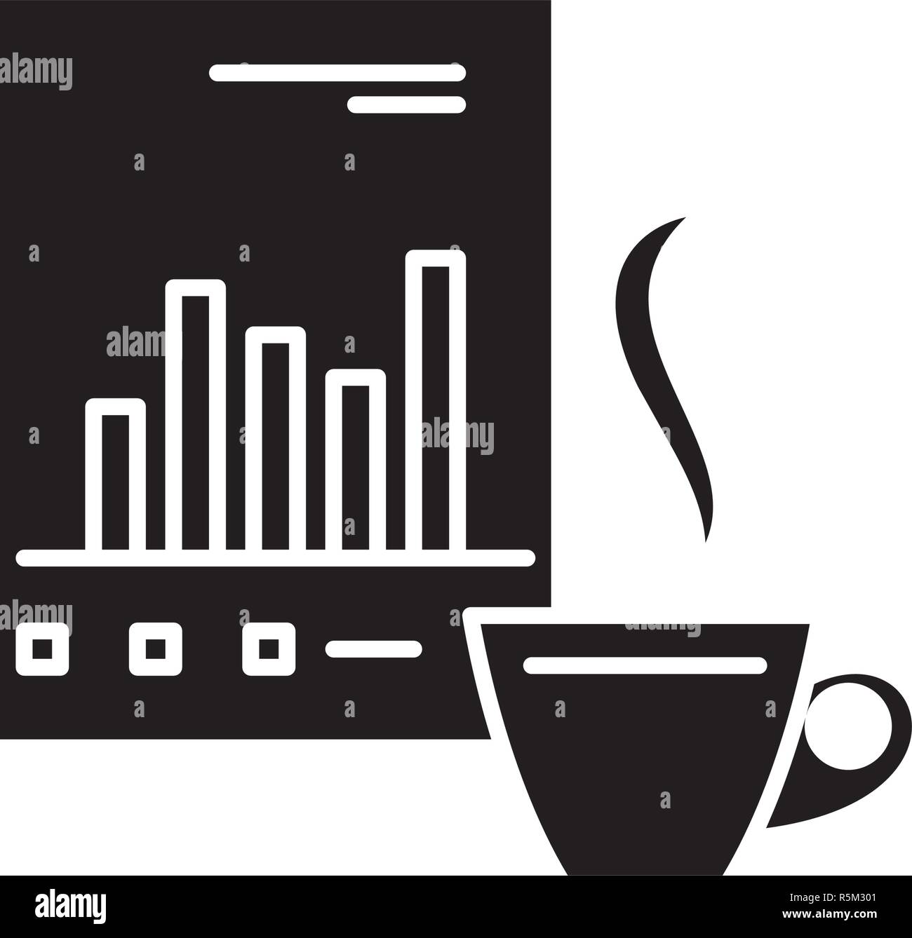 Analytical management black icon, vector sign on isolated background ...