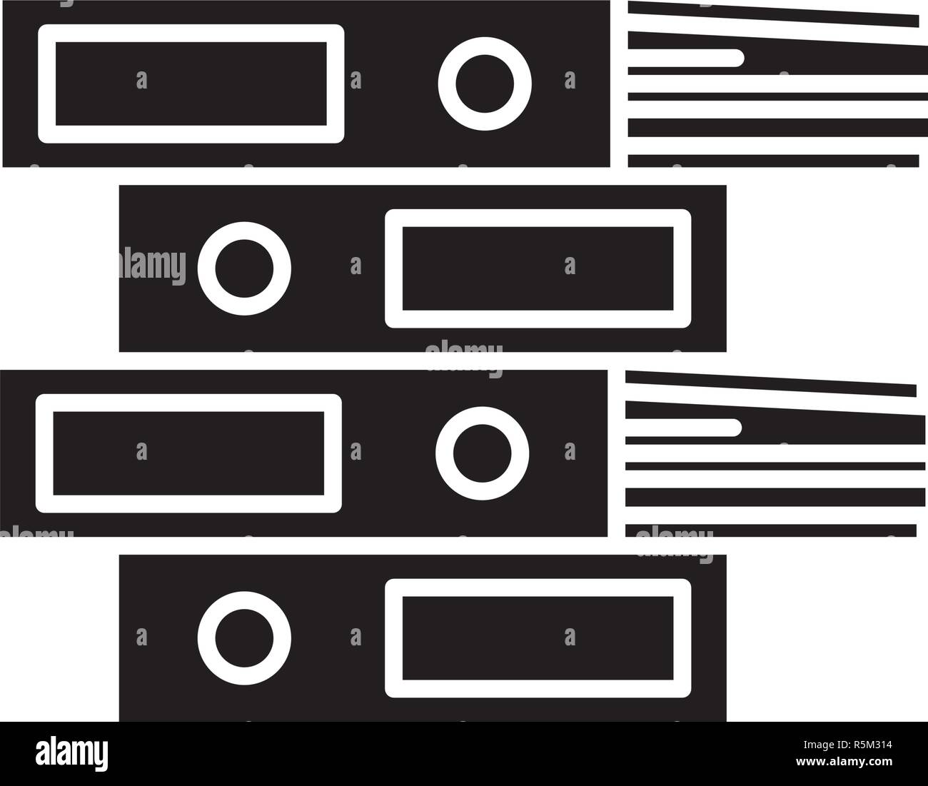 Document folders black icon, vector sign on isolated background