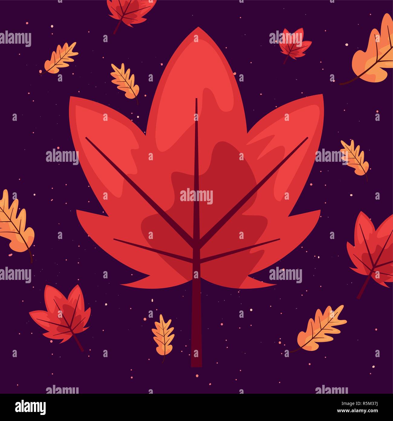 maple leaves autumn decoration background vector illustration Stock ...
