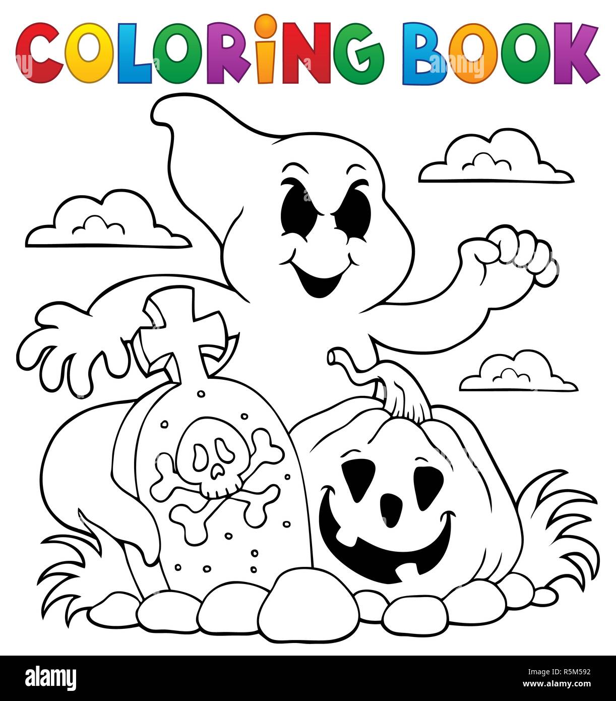 Coloring book ghost subject Stock Photo - Alamy