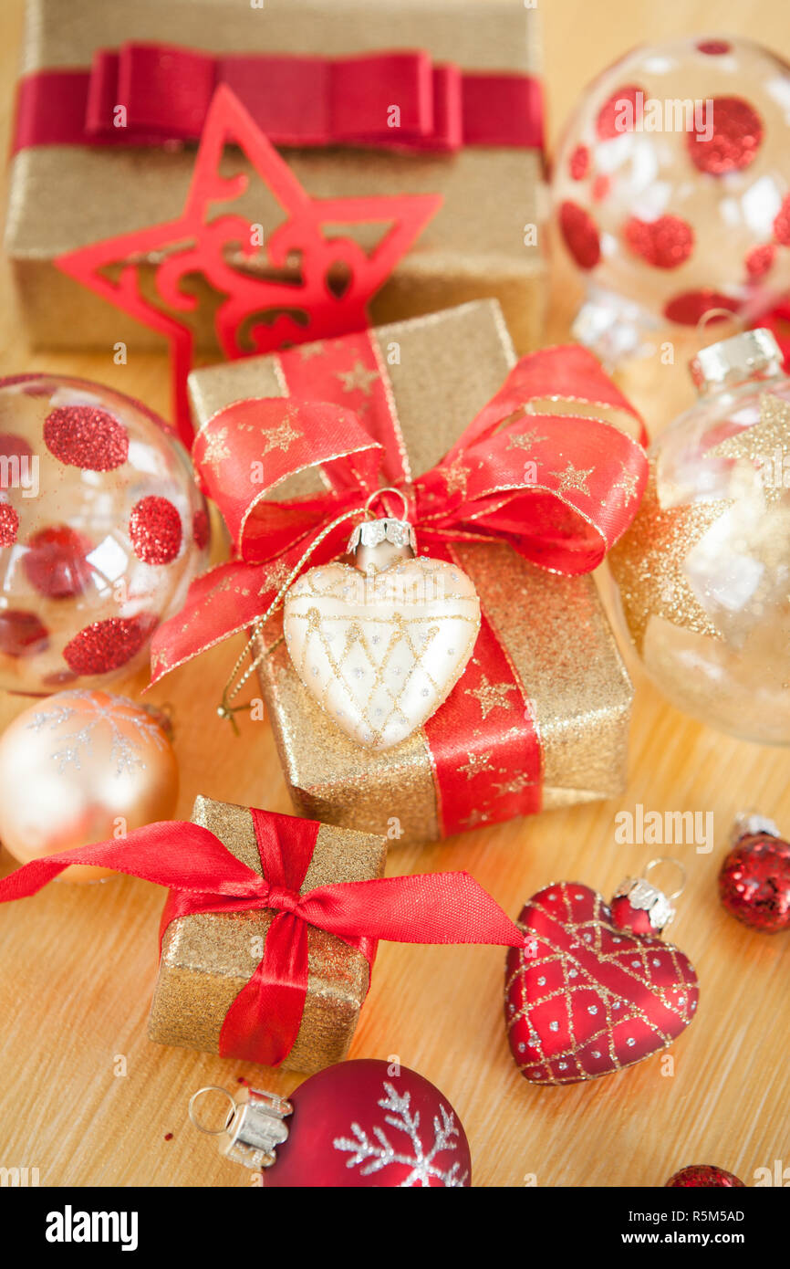huebsch packed gifts for christmas Stock Photo