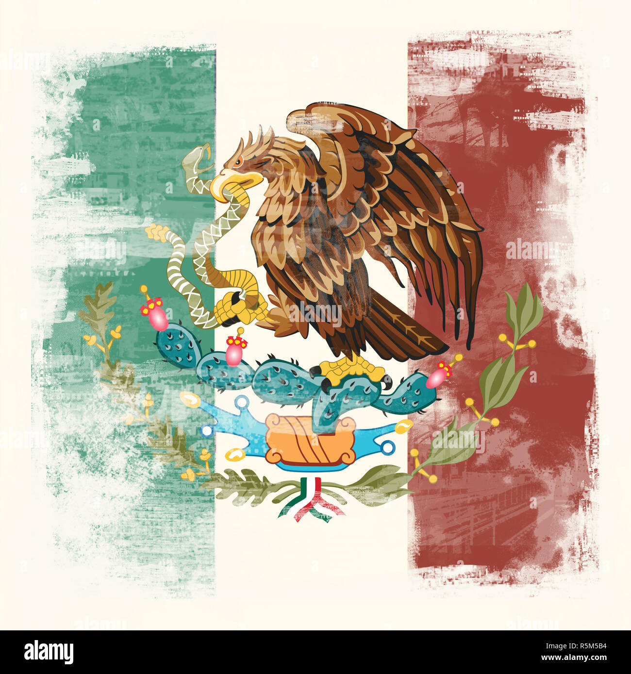 grunge flag of mexico Stock Photo