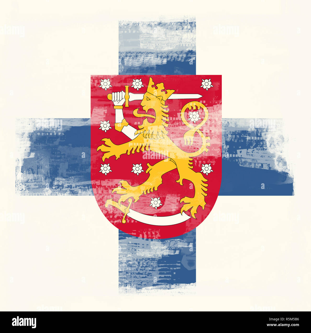 grunge flag of finland Stock Photo