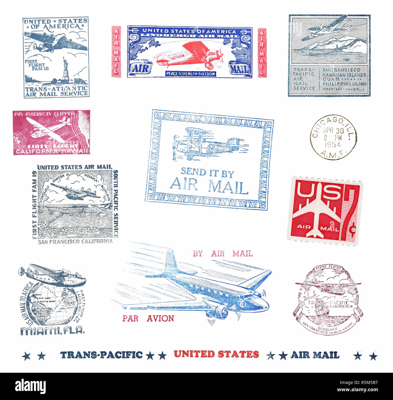 stamps and postmarks from the usa Stock Photo