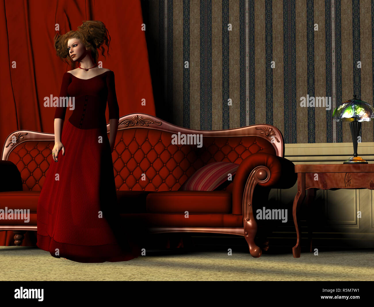 Lady in Red Stock Photo - Alamy