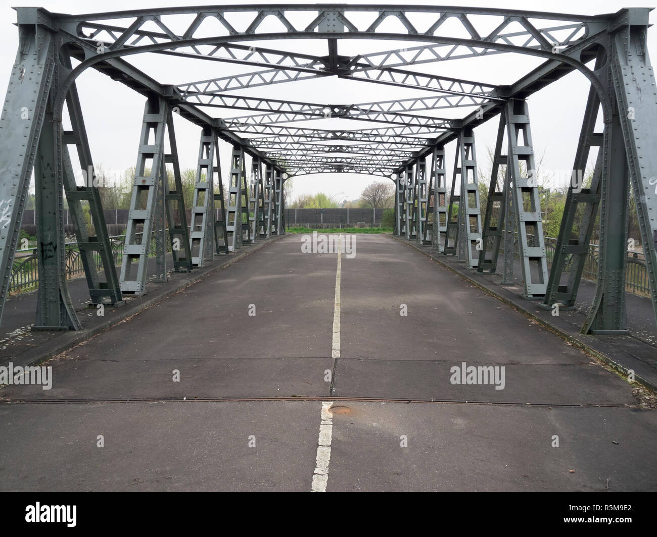 old bridge over the canal canal teltow canal Stock Photo