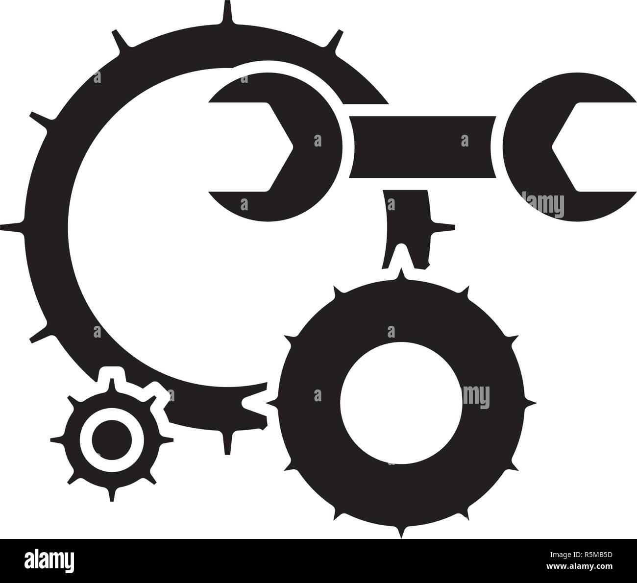 Engineering support black icon, vector sign on isolated background. Engineering support concept symbol, illustration  Stock Vector