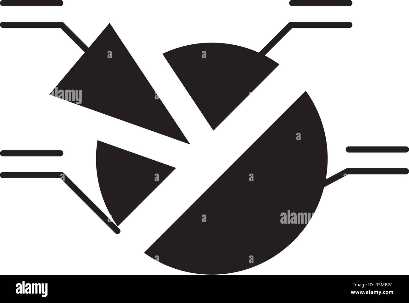 Market analysis black icon, vector sign on isolated background. Market ...