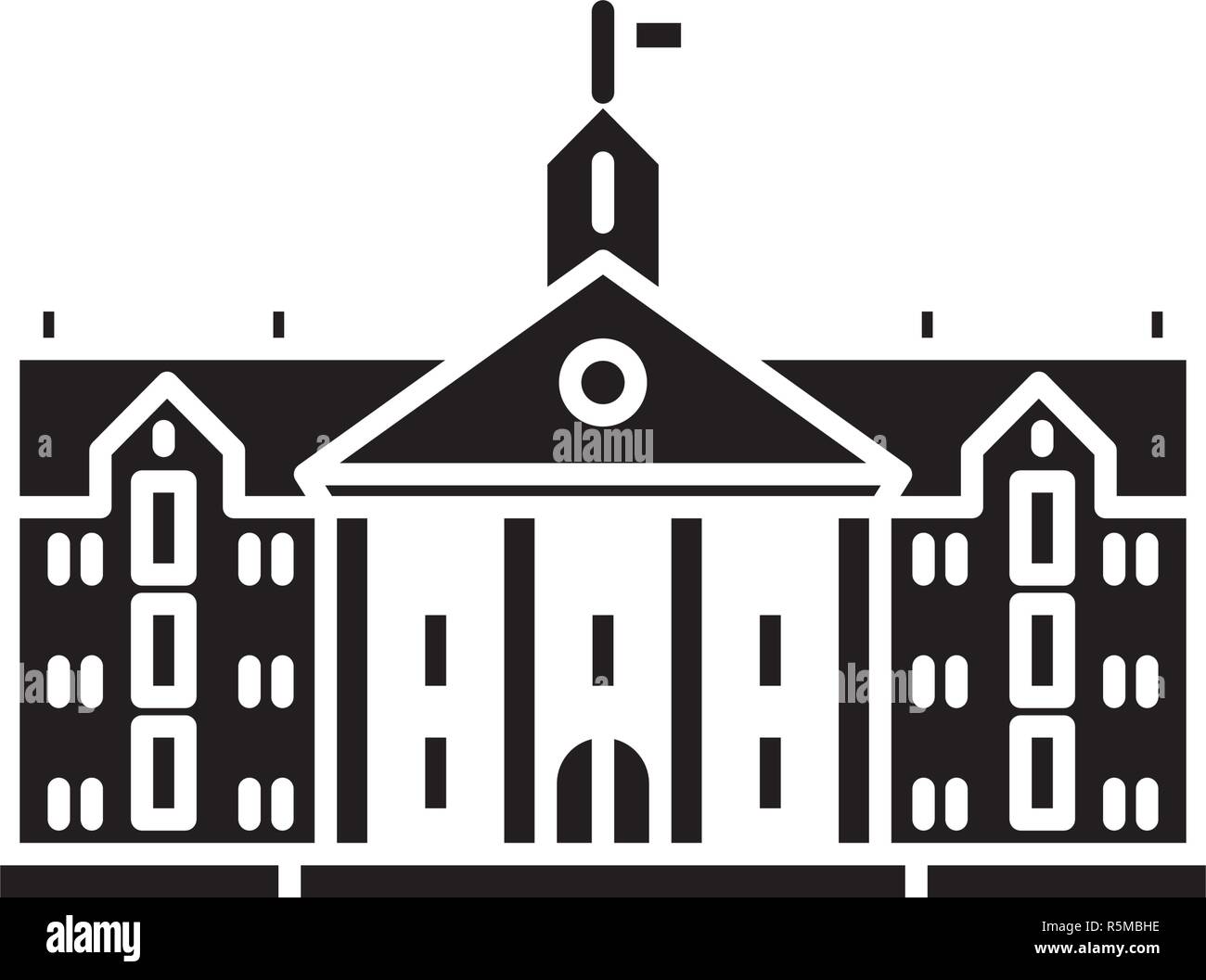University black icon, vector sign on isolated background. University