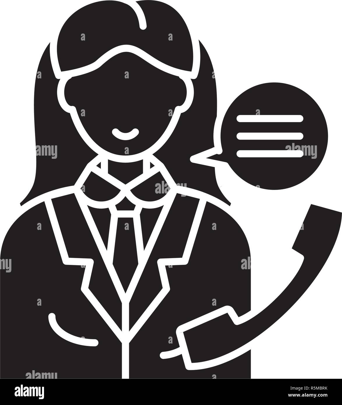 Office manager black icon, vector sign on isolated background. Office ...