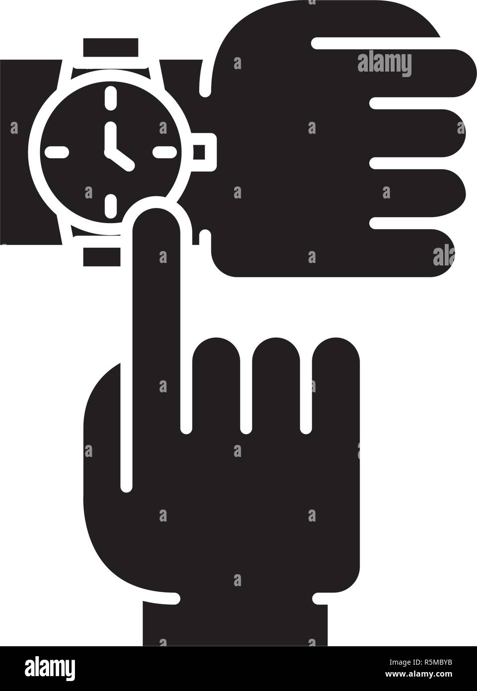 Working hours black icon, vector sign on isolated background. Working