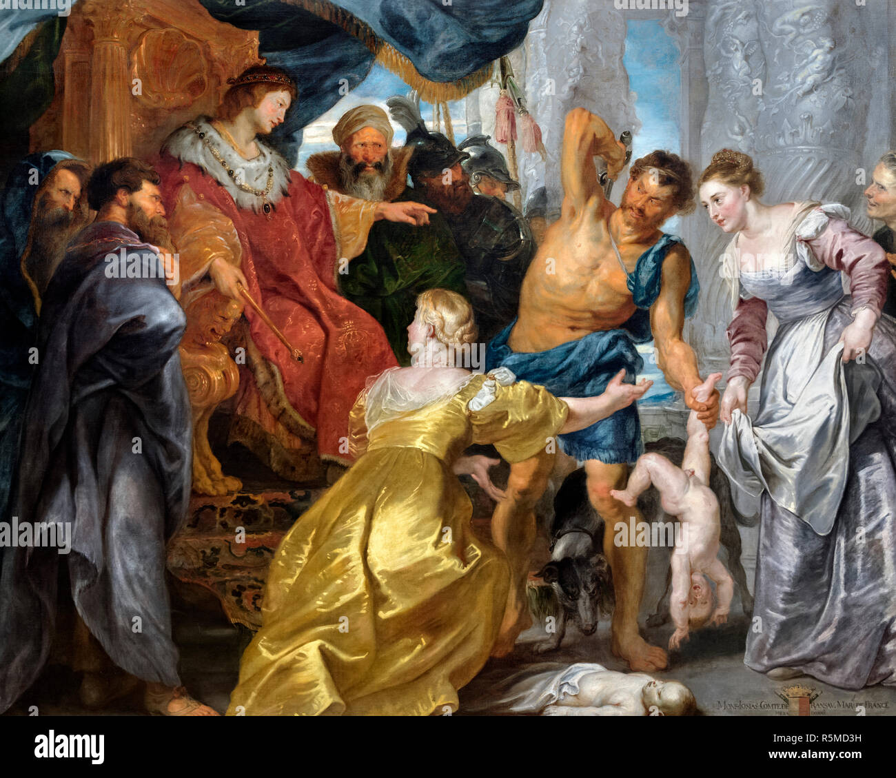 The Judgement of Solomon by Peter Paul Rubens (1577-1640), oil on canvas, c.1617 Stock Photo