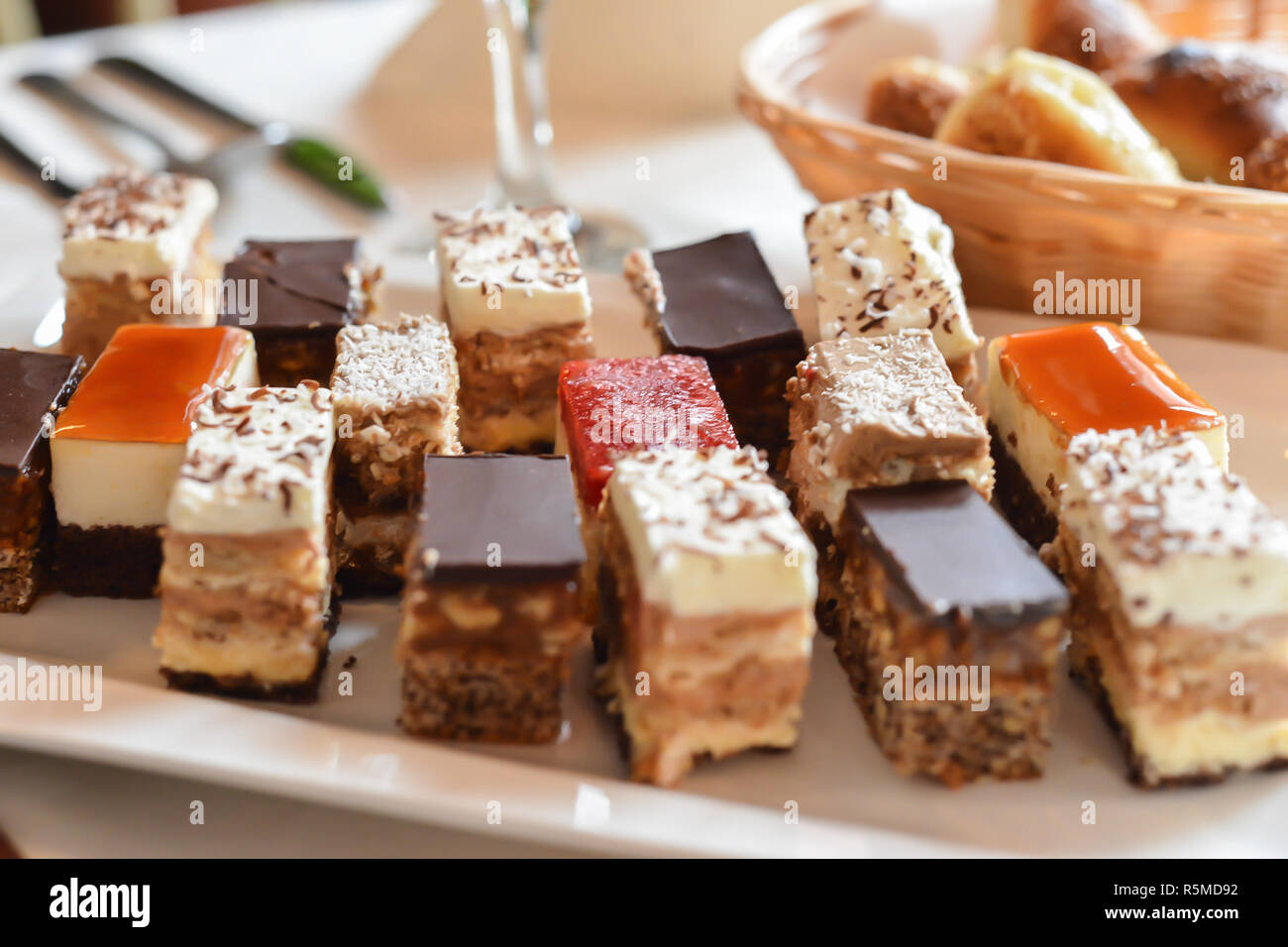 Sweets And Cookies Arrangements For Wedding Reception Stock Photo