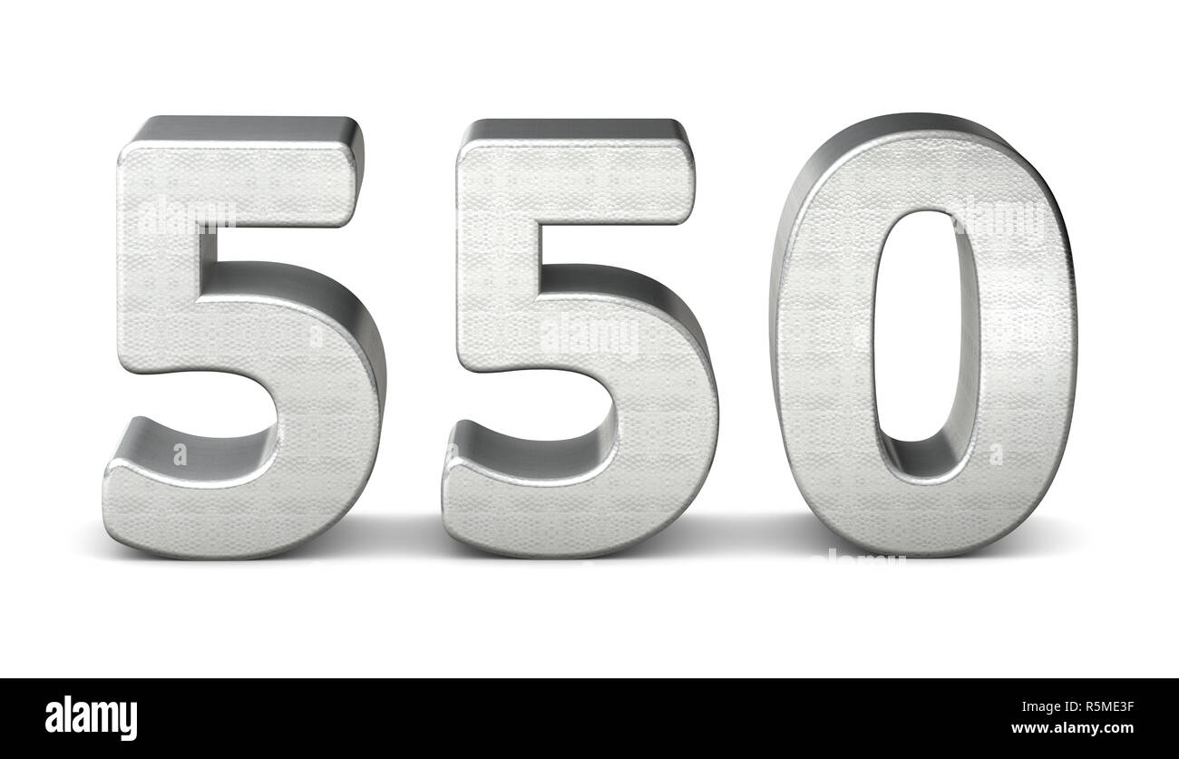 550 number 3d silver structure 3d rendering Stock Photo - Alamy