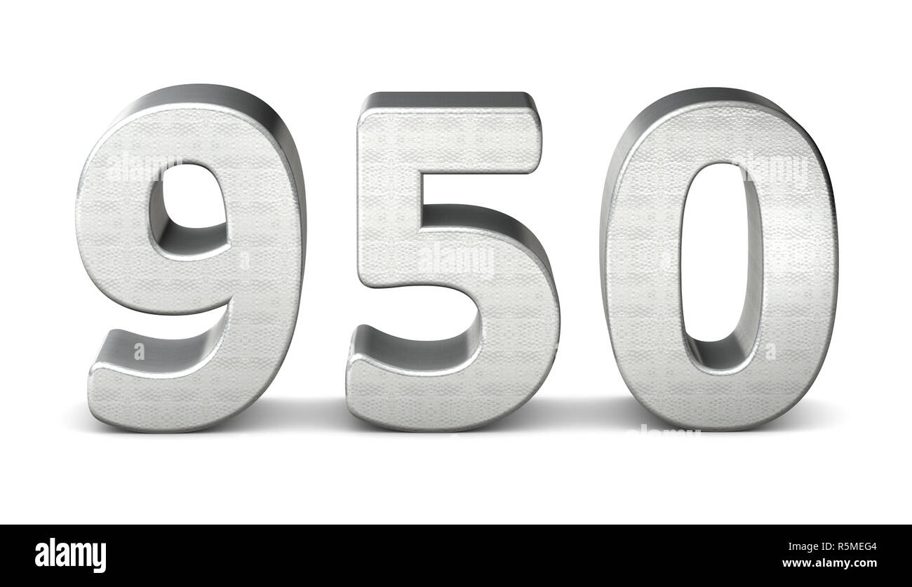 950 number 3d silver structure 3d rendering Stock Photo - Alamy