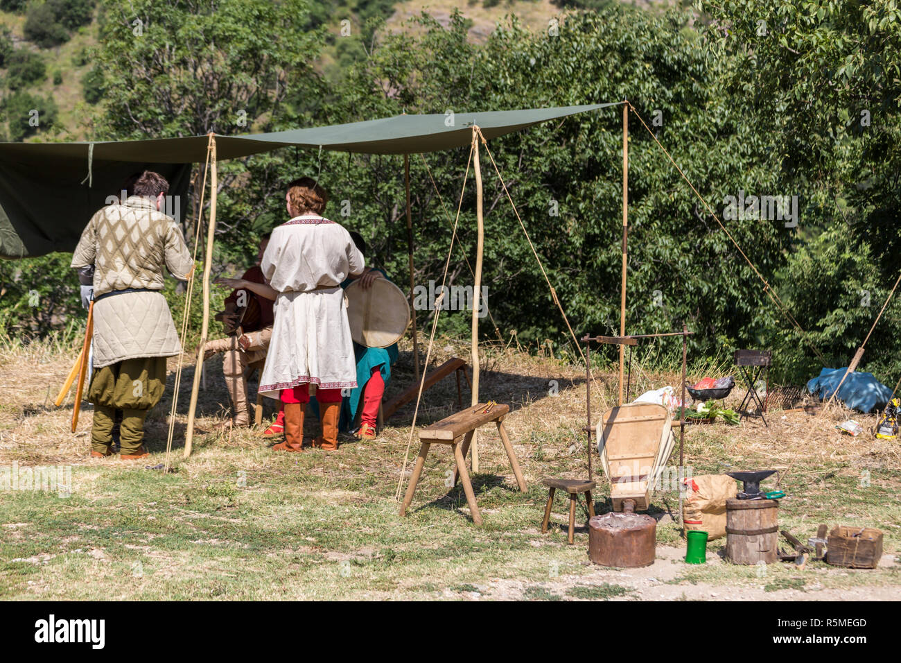 ASENVOGRAD, BULGARIA - JUNE 25, 2016 - Medieval fair in Asenovgrad recreating the life of Bulgarians during the Middle ages. Stock Photo