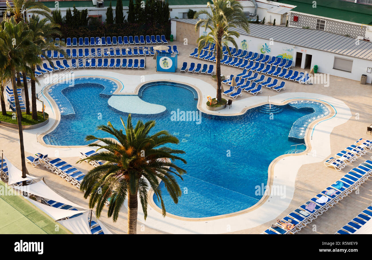Hotel swimming pool, a top view Stock Photo - Alamy