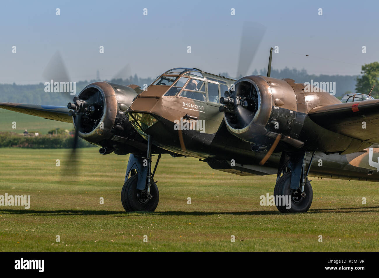 Biggleswade, UK - 6th May 2018: A Bristol Blenheim Mk1 belonging to the Aircraft Restoration Company, Duxford, UK. taxiing on airfield Stock Photo