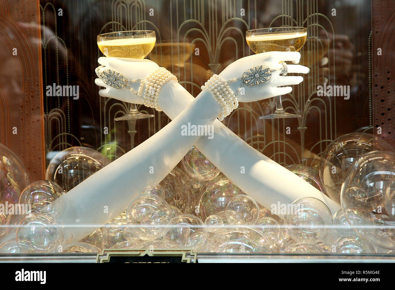 NEW YORK, NY - APRIL 17:  Atmosphere (main window) at the unveiling of the 'Great Gatsby' windows at Tiffany & Co. on April 17, 2013 in New York City.  (Photo by Steve Mack/S.D. Mack Pictures) Stock Photo