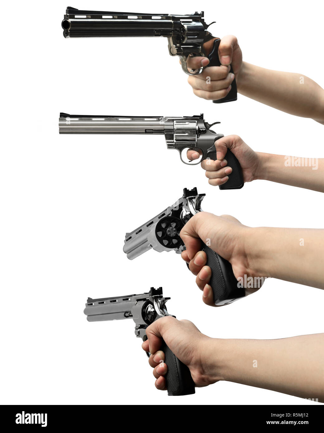 Collection of man hand holding gun Stock Photo Alamy