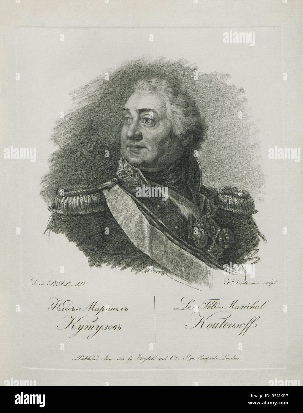 Portrait of Field Marshal Prince Mikhail Kutuzov (1745-1813). Museum: PRIVATE COLLECTION. Author: Vendramini, Francesco. Stock Photo