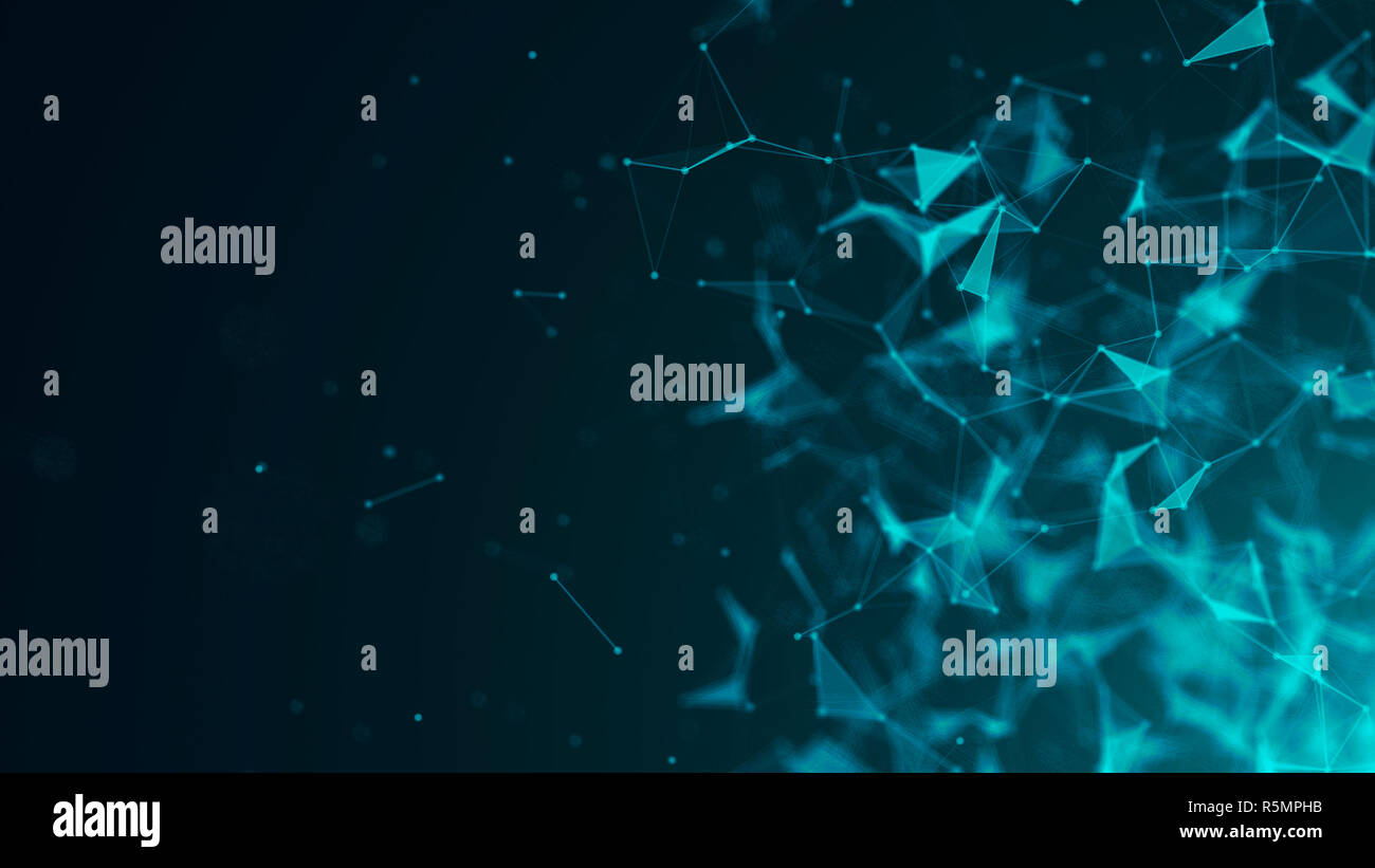 Abstract Polygonal Space Background with Connecting Dots and Lines ...
