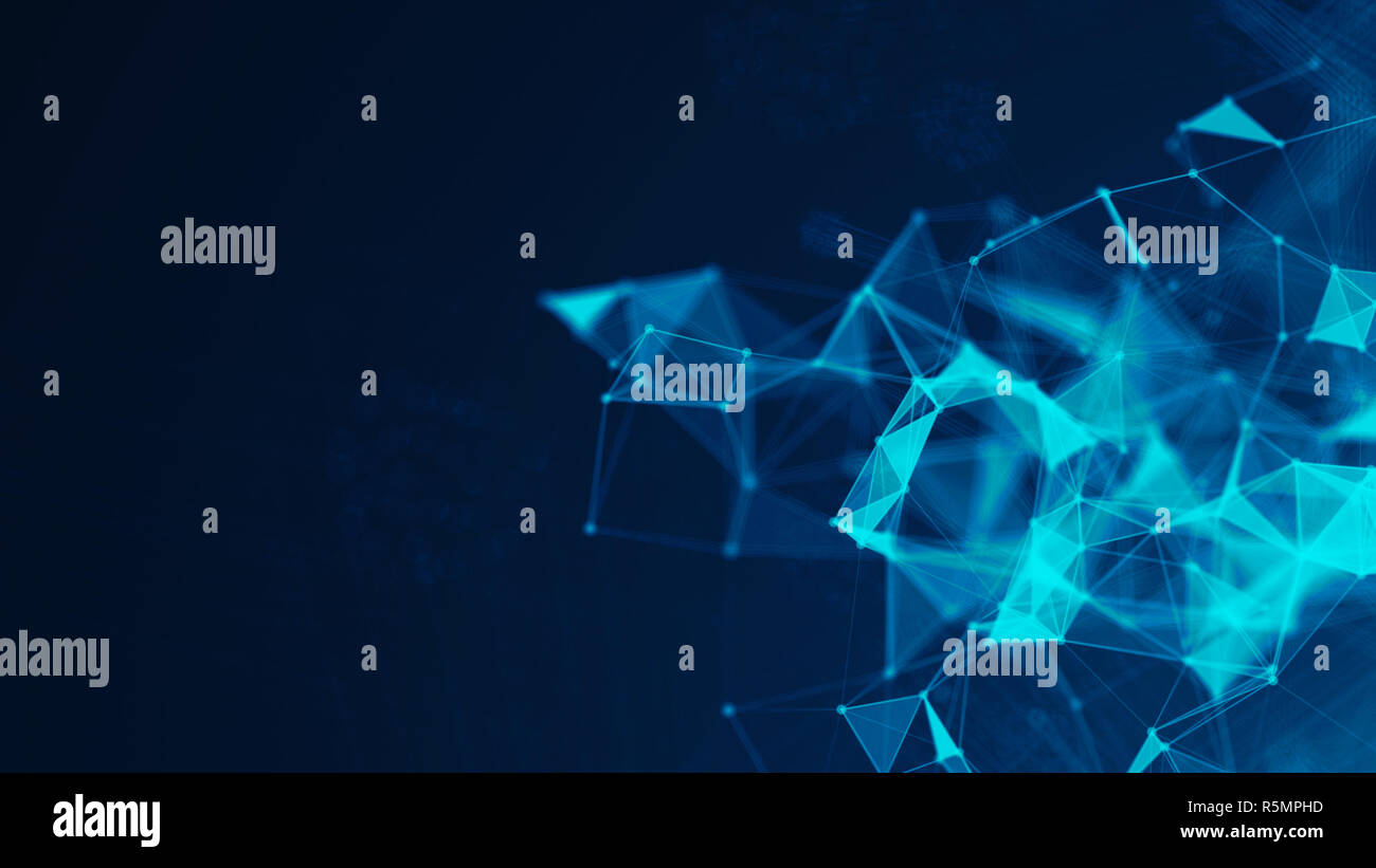 Abstract Polygonal Space Background with Connecting Dots and Lines ...
