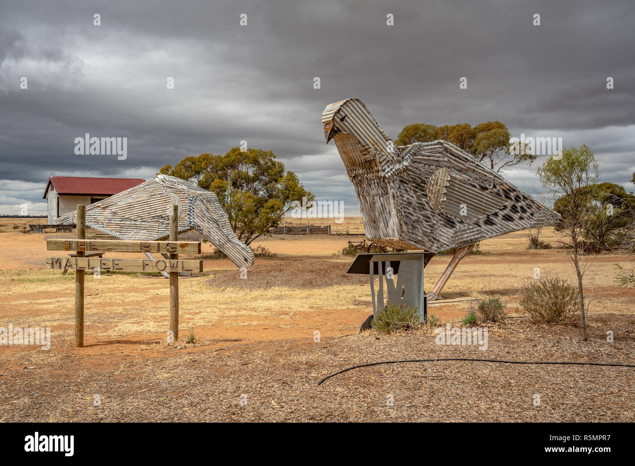 Patchewollock, Victoria, Australia Picnic area and art installation